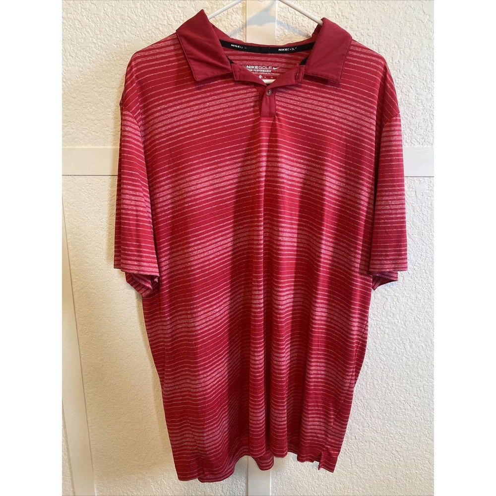 RED NIKE TOUR PERFORMANCE GOLF POLO SHIRT MENS XL